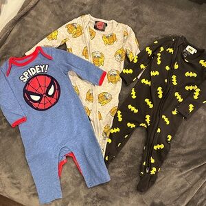 Spidey, Transformers, Batman Kids One Piece Set